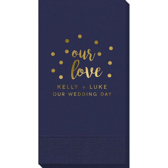 Confetti Dots Our Love Guest Towels